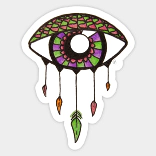 Boho Eye - Green, Purple and Pink Sticker